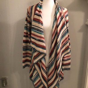 Established 1946 Med Striped Cardigan Open Sweater